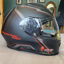BNWB SCORPION EXO 510 AIR SYNC MATT BLACK & RED MOTORBIKE HELMET