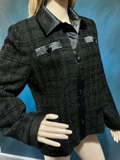 Peter Martin Black Boucle Wool Blend Dressy Jacket Size 14