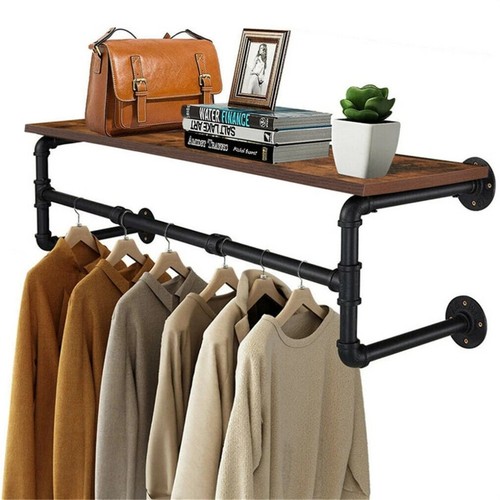 Rustic pipe clothes rail - rustic,