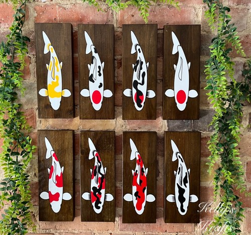 Solid wooden koi carp - koi,