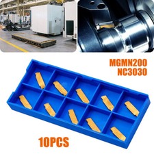 10pcs MGMN200-G NC3030 Carbide Lathe Inserts Parting Grooving Cut Off New Bits