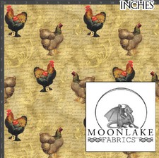 Chicken Cock And Hen Fabric 100% Quality Cotton Poplin Fabric *Exclusive*