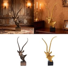 Antelope Head Sculpture Resin Crafts Versatile Collectible Ornament for