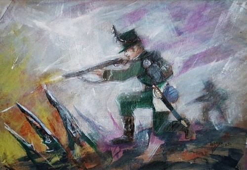 Original drawing 95th rifles - drawing,