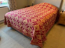 Frette red/gold luxury kingsize bedspread (Italian)