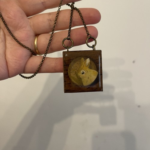 Vintage bunny rabbit necklace - vintage,