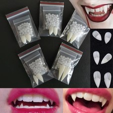 Halloween Vampire Teeth Fangs Dentures Props Cosplay False Fangs with Glue UK