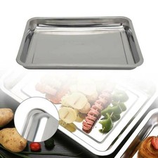 2x Stainless Steel Large Oven Baking Pan Roasting Dish Tray 45x35x6.8cm H.Duty