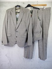 The Spitalfields Mens Houndstooth Check 3 Piece Suit Jacket 46R Trousers W40xL30