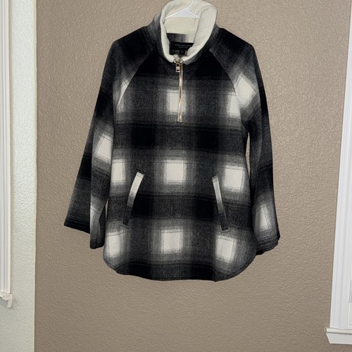 Women fleece sweater plaid - women’s,