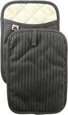 Big Red House Pot Holders Oven Gloves Set of Two Cotton with Silicone Grey