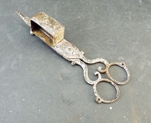 Antique steel candle snuffer - candle,