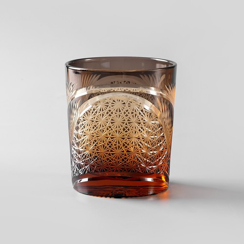 Hand cut kiriko crystal blue - cut,