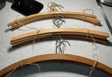 5 QUANTITY VINTAGE CLASSIC WOODEN COAT HANGERS