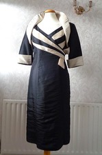 Elegant Eclipse Linzi Jay Black & Ivory Mother Bride Dress & Jacket Suit Size 14