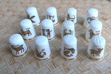 12 Finsbury Astrology Zodiac Thimbles Complete Set