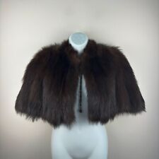 Real Fur Cape and Stole Set Black Skunk Pelts 1950s Style 