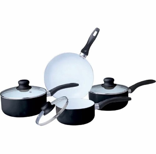 7pc black cookware set - black,