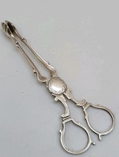 Superb Antique Elegant Pair of Silver Sugar Tong Scissors by John Rose