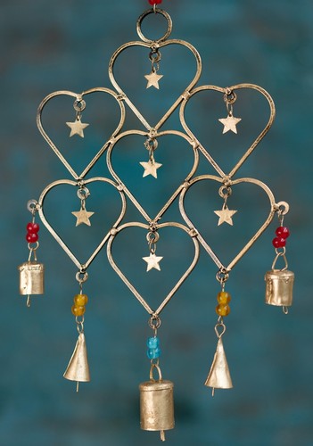 Recycled metal gold - recycled, windchime