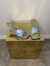 Silver Holographic Mule Heel