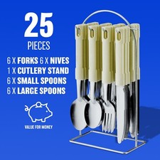 24PC CREAM CUTLERY DINNER SET
