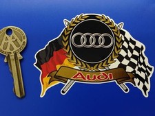 AUDI Flags & Scroll classic car sticker 80 90 100 QUATTRO TT RS A3 A4 A5 A6