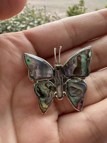 Butterfly alpaca mexico - butterfly, brooch