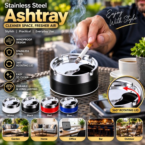 Stainless steel ashtray - ashtray, with