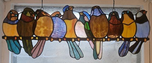 Birds wire stained glass - wire,