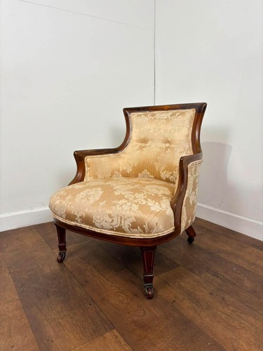 Edwardian mahogany inlaid tub - mahogany,