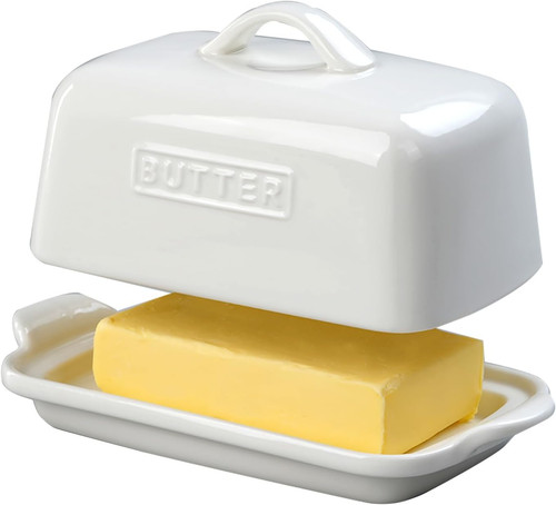 Large butter dish with - large,