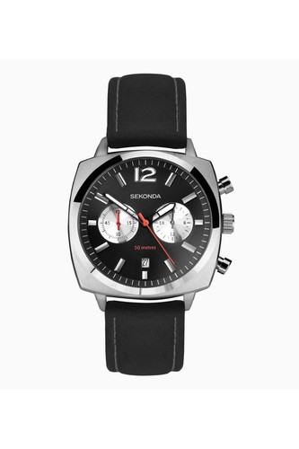 Sekonda gents black leather - sekonda,