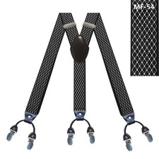 Men's 6-clip Suspenders Adjustable Elastic Y-shaped Braces Dinner Suit with Box