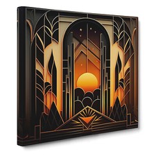 Art deco sunset - art,