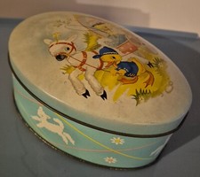Cote D'or Vintage Easter Egg Chocolate Tin 1950s Lamb Duck Carriage Spring