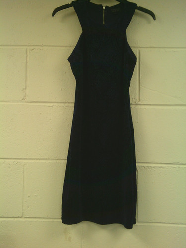 Topshop navy velvet mini - navy,