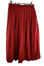 VIYELLA Red Long Skirt size Uk 12 Womens Wool Cotton Blend Casual Outdoors