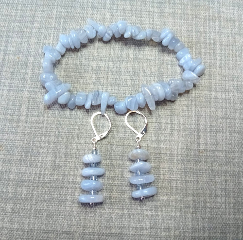 Blue lace agate bracelet - lace,