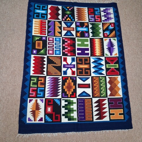 Peruvian geometric rug - peruvian,