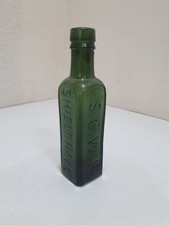 Vintage Green Shieldhall Essence Of Coffee & Chicory SCWS Glass Bottle VGC