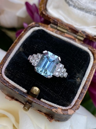 Art deco aquamarine and - art,