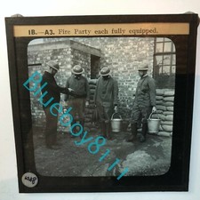 WW2 Home Front AFS Fire fighting traing glass slide Fire Party Fully Equipped