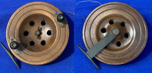 Vintage wooden fishing reel - wooden,