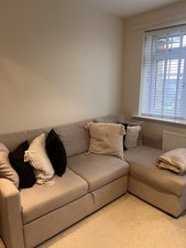 Habitat Reagan Natural Left Hand Corner Chaise Sofa Bed