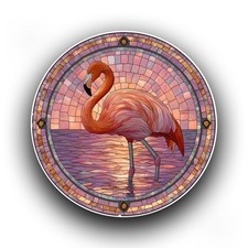Pink Flamingo Bird Stained