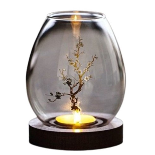 Windproof glass candlestick - glass,