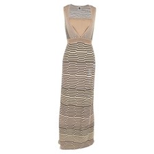 M Missoni Patterned Maxi Dress Gown in Brown Viscose