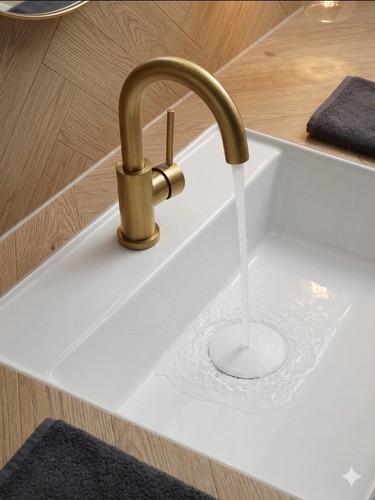 Brushed gold bathroom mixer - brushed,