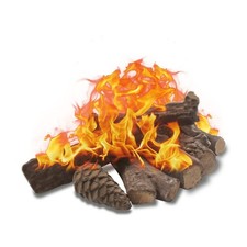 10 Ceramic Fireplace Logs –